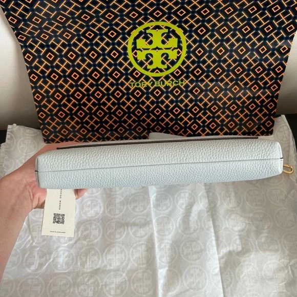 Tory Burch Blake Swingpack Crossbody Bag Seltzer Gold Blue - Picture 3 of 10